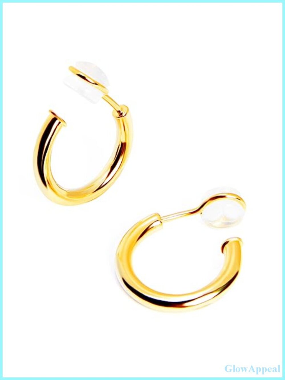 14K Real Gold Plated Clip On Hoop Earrings for Women - Non Pierced